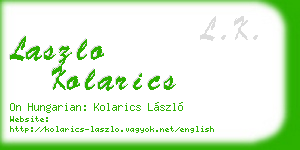 laszlo kolarics business card